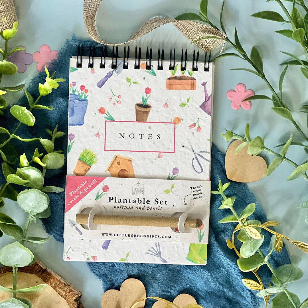 Little Green Gifts - A6 Notepad & Pencil Set - Choice Of Designs (TU-6): 003 - Blushing Blooms - More Than Just a Gift | Narborough Hall