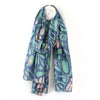 Organic cotton Dusky Teal Abstract Meadow Print Scarf
