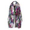 POM Organic cotton blue, green and purple mix botanical print scarf