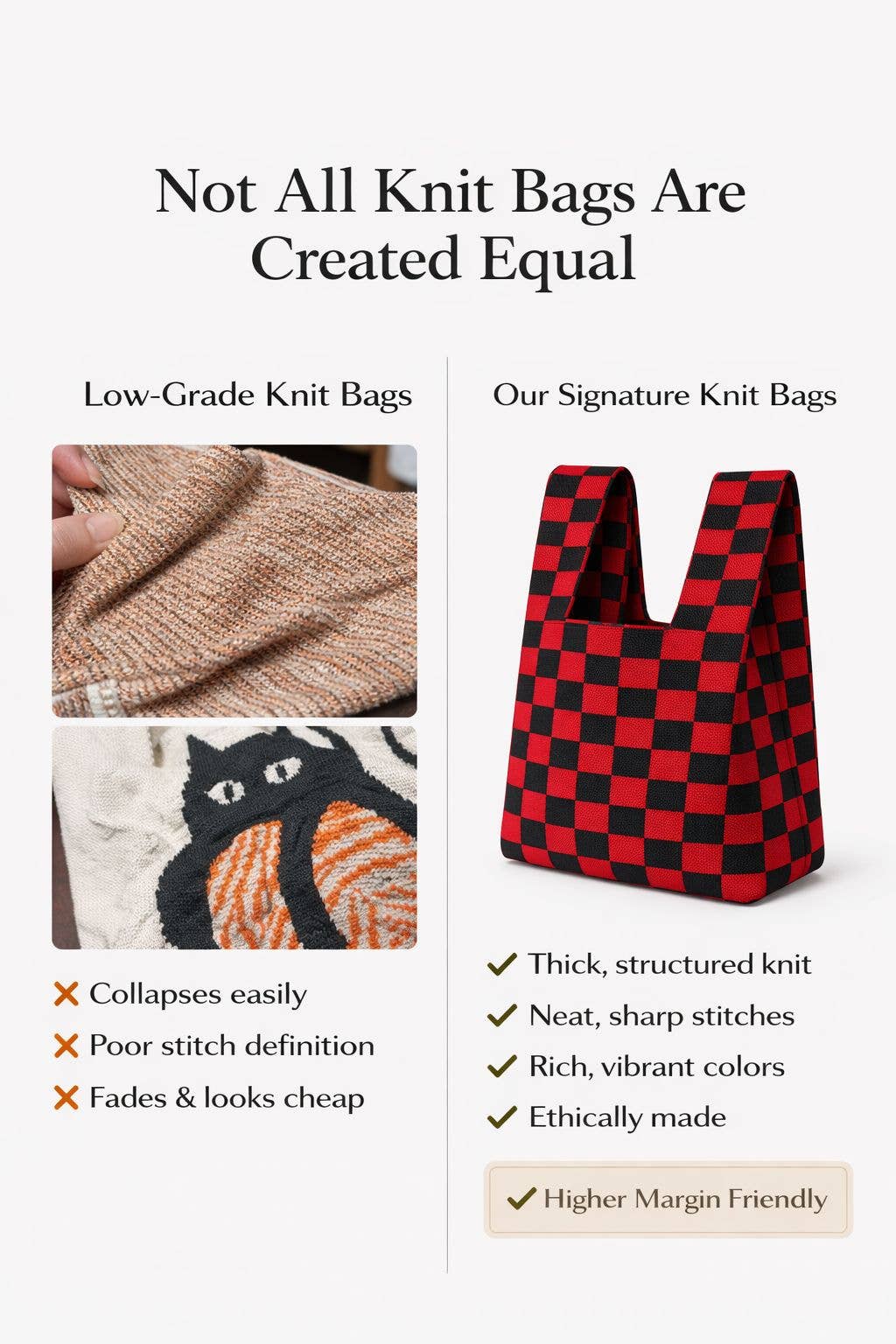 Ribbon Reverie crochet Tote: Red and cream / Medium