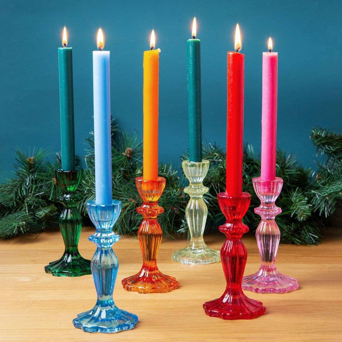 Talking Tables - Pink Glass Candlestick Holder | Summer | Home Décor |