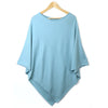 POM Light Blue Recycled Blend Fine Knit Poncho