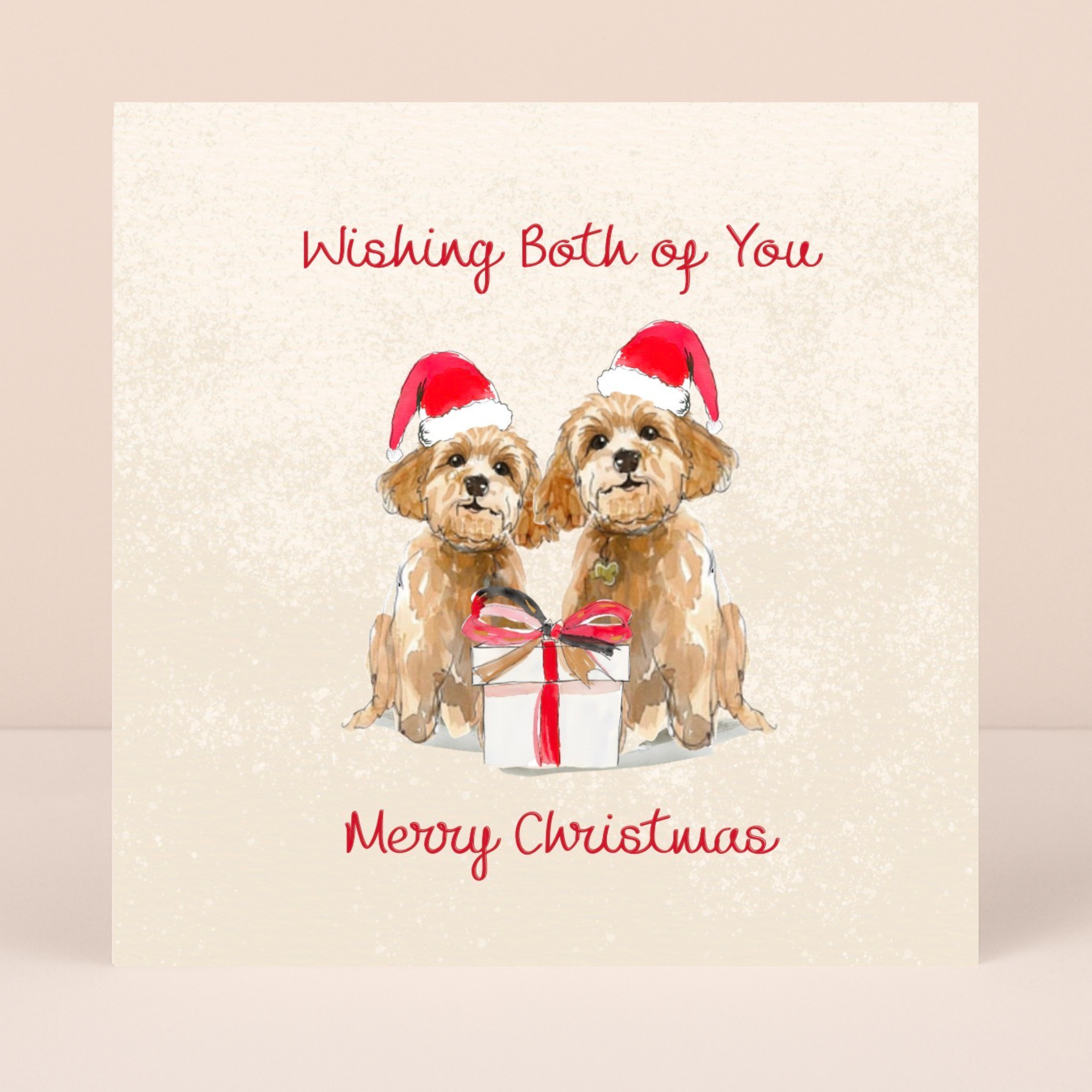 Petimo - Both of You Merry Tails Cute Cockapoo Dogs Christmas Card
