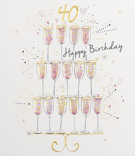 Amaretto - Happy 40th Birthday Card