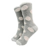 Circles Fluffy Socks - Grey/White