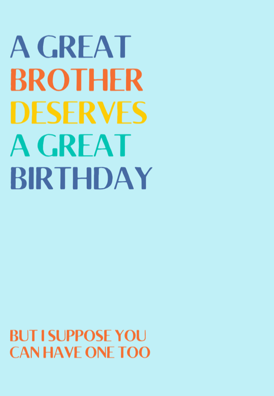 Petimo - Bright Stripes Brother Great Birthday Funny Blue Card - More Than Just a Gift | Narborough Hall