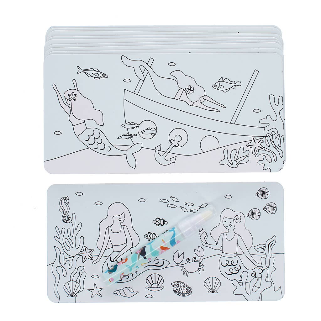 Magic water colouring cards - Mermaid