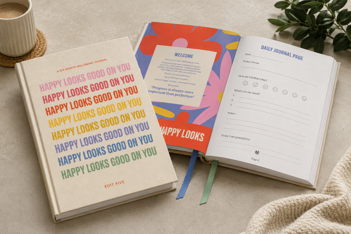 Happy Looks Good On You - 6 Month Wellbeing Journal