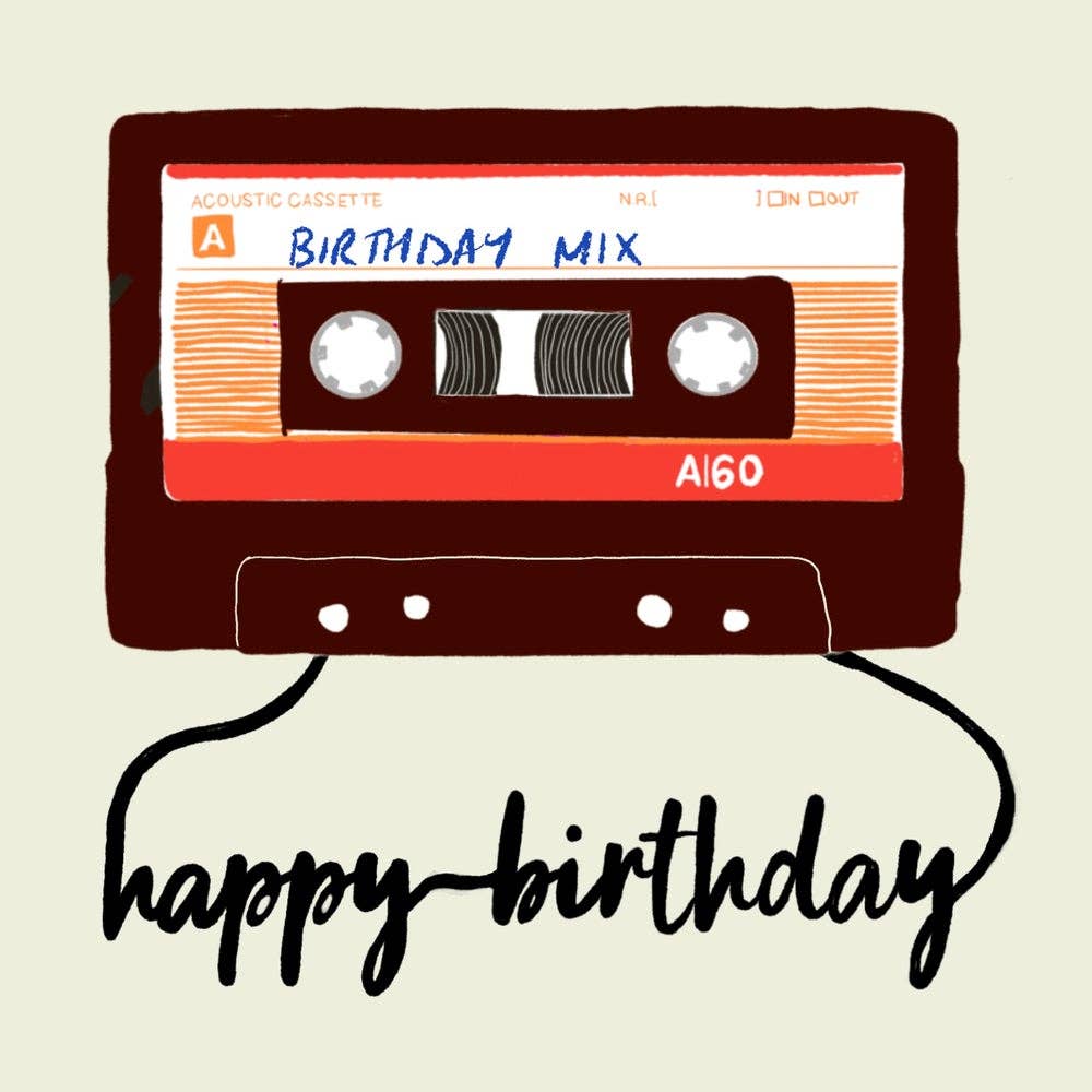 Design Smith - Birthday Mixtape - blank greetings card - More Than Just a Gift | Narborough Hall