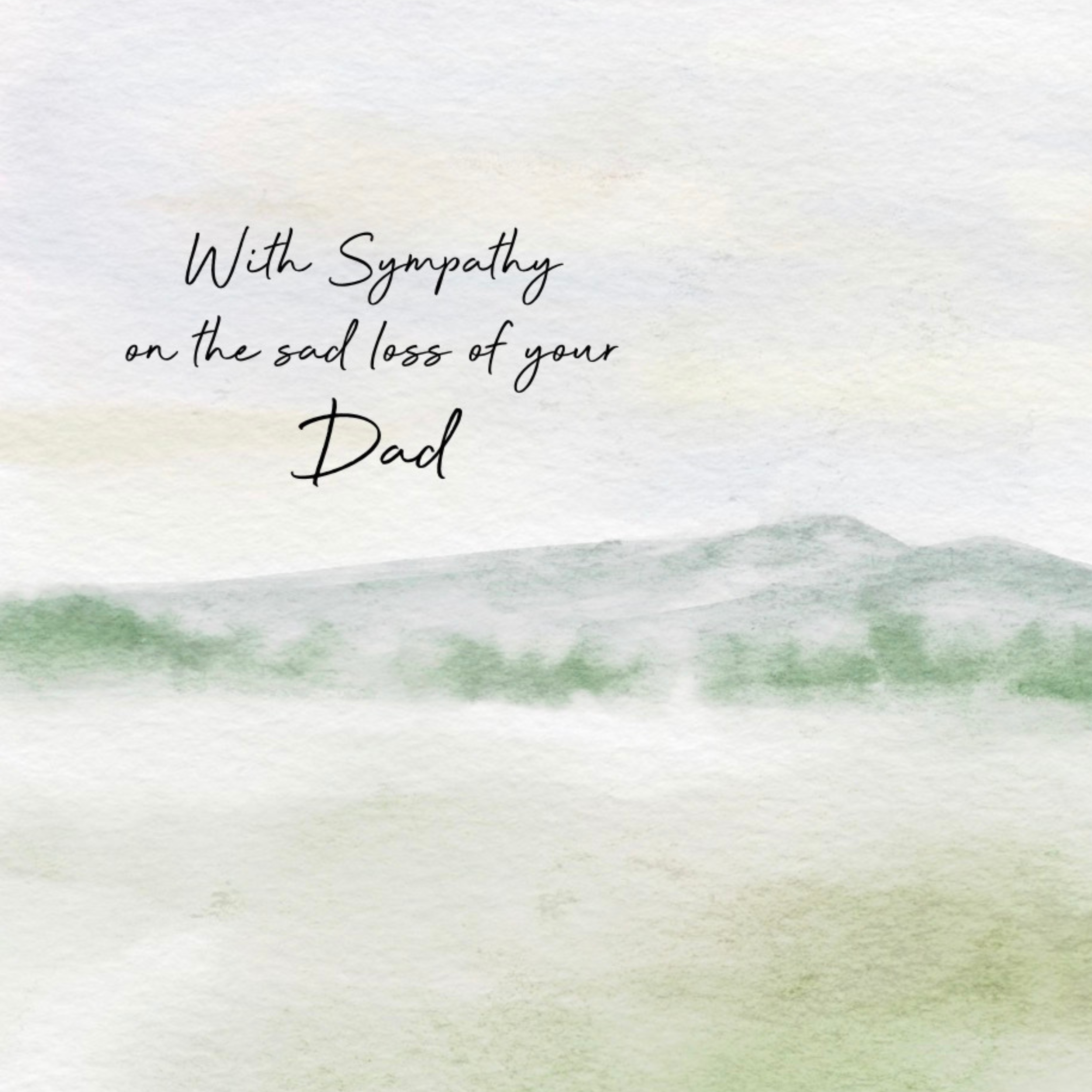 Petimo - Loss of Dad Sympathy Watercolour Over The Horizon Card