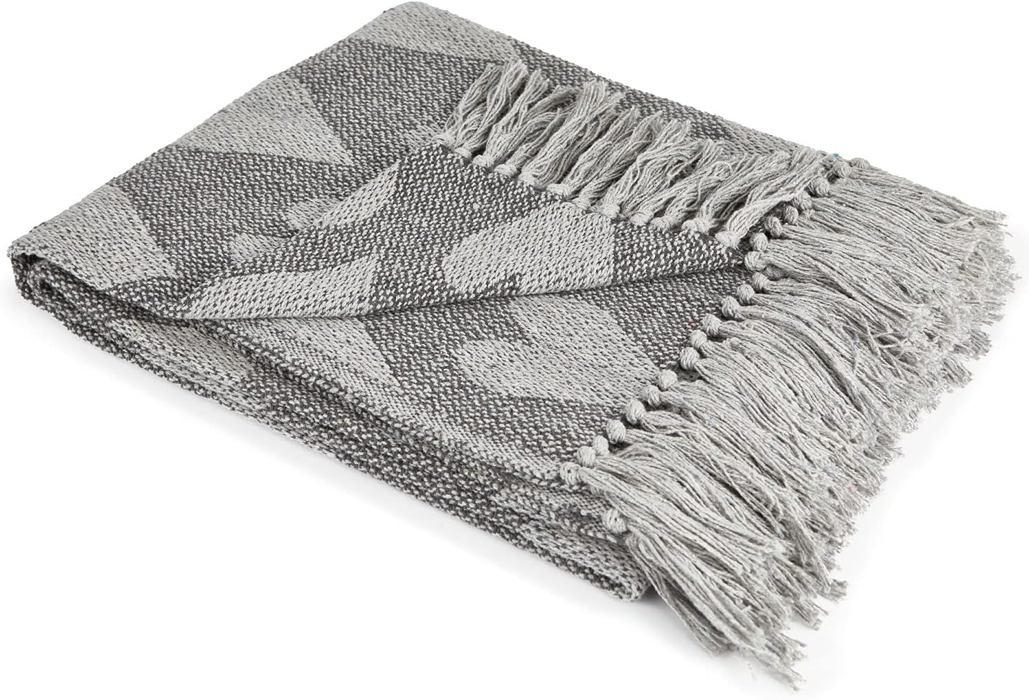 Recycled Cotton Heart Throw - Charcoal 152cm