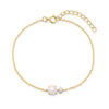Sterling Silver Gold Plated CZ Pearl Bracelet