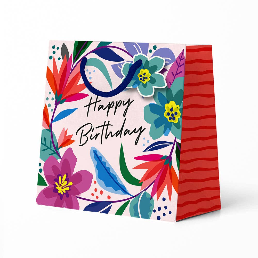 Laura Darrington Design - Luxury Floral Happy Birthday Gift Bag (Medium)