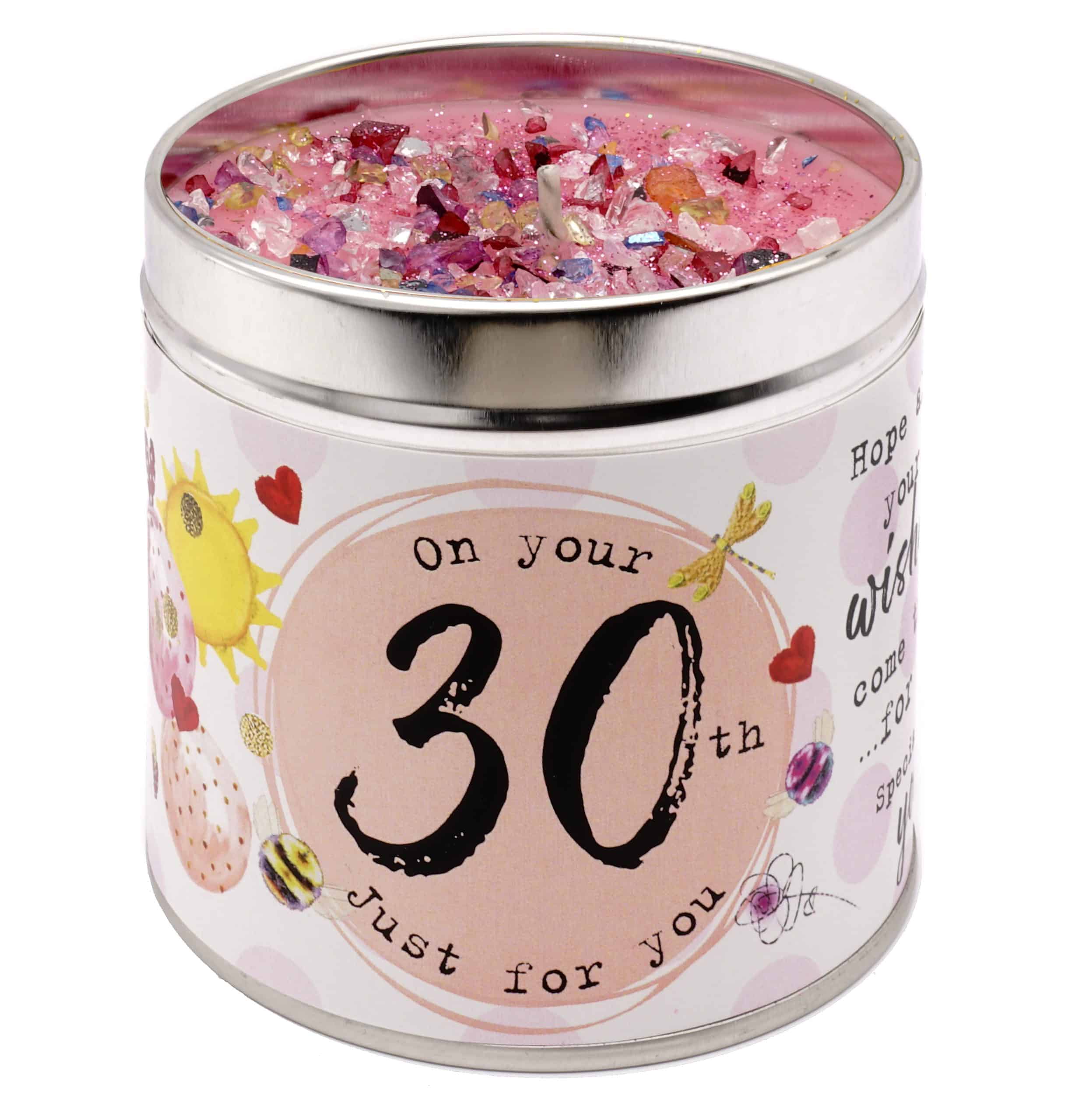 30th Birthday Scented Glitter Topped Candle Best Kept Secrets