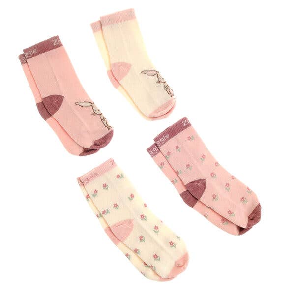 Ziggle Baby - Bunnies Boxed Sock Set: 0-6 months