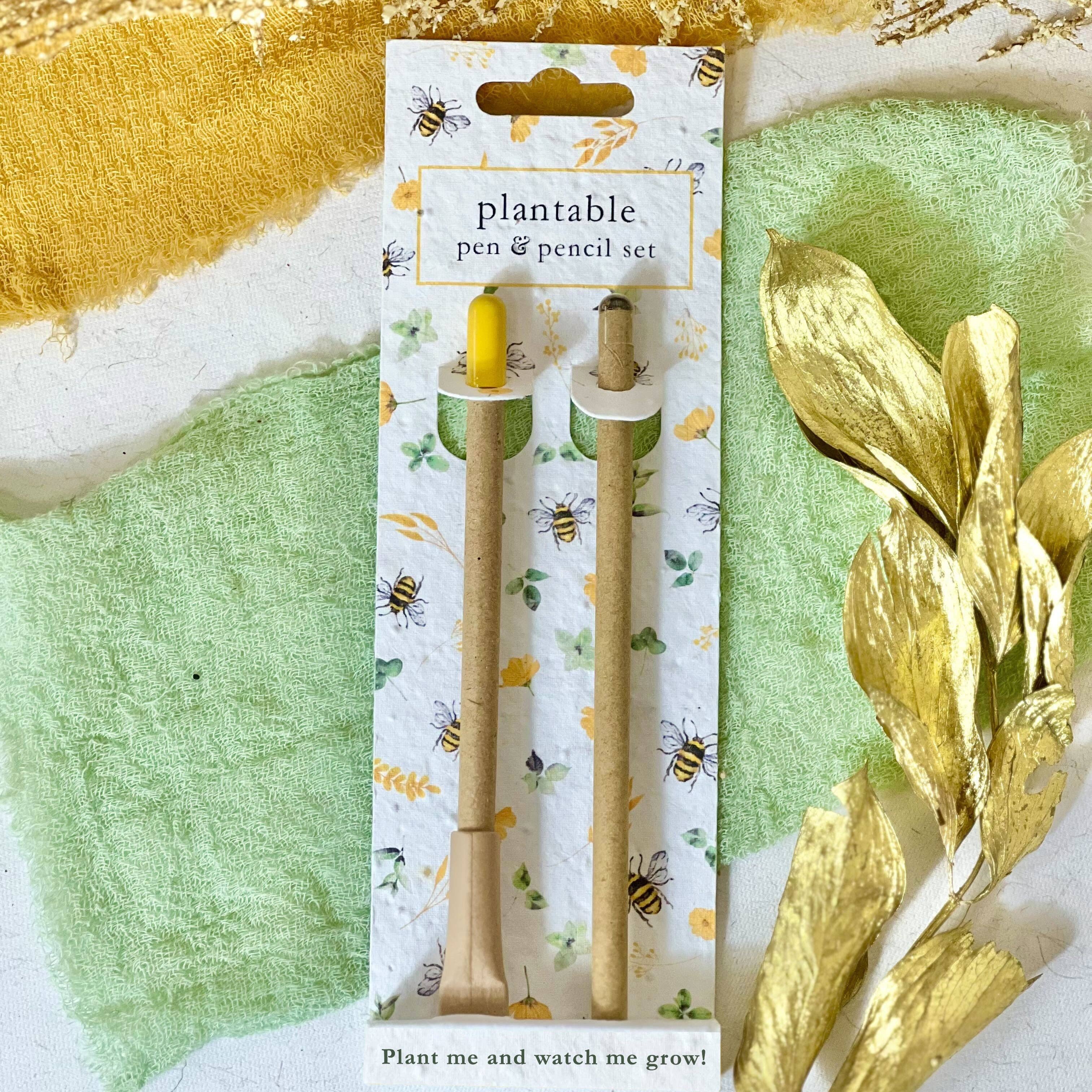 Little Green Gifts - Pen & Pencil Set - Choice Of Designs (TU-6): 003 - Blushing Blooms - More Than Just a Gift | Narborough Hall