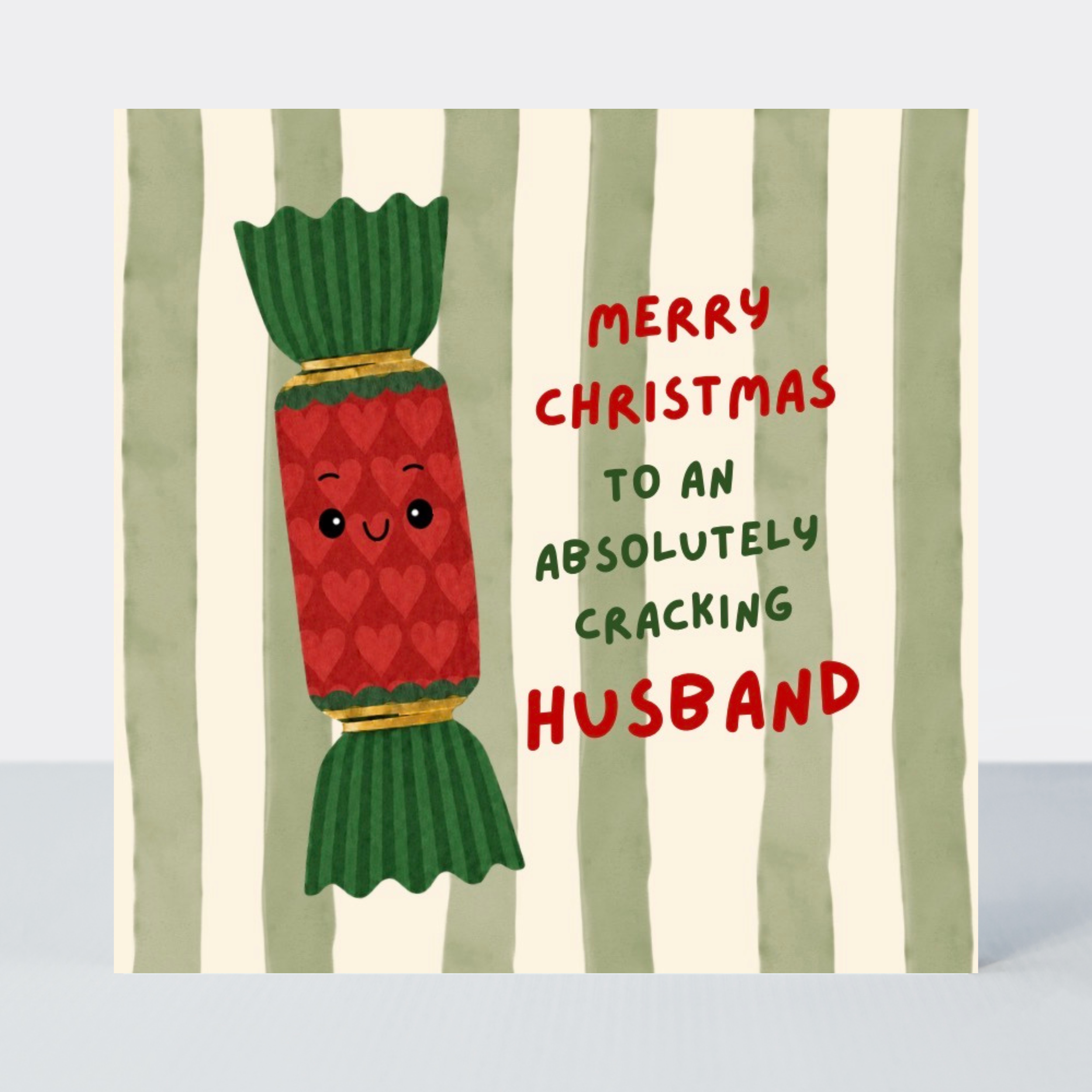 Petimo - Husband Cracking Christmas Striped Fun Card