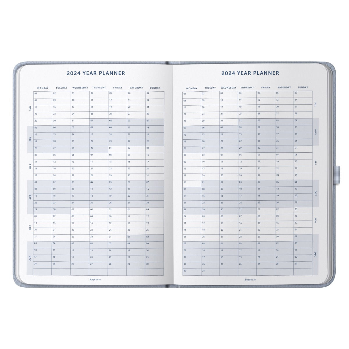 Dual Schedule Day a Page Diary 2024 Cloud