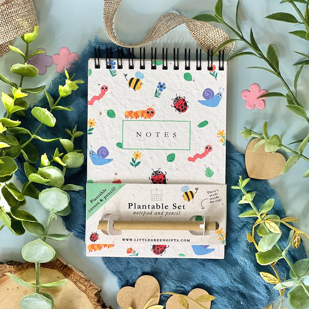 Little Green Gifts - A6 Notepad & Pencil Set - Choice Of Designs (TU-6): 003 - Blushing Blooms - More Than Just a Gift | Narborough Hall