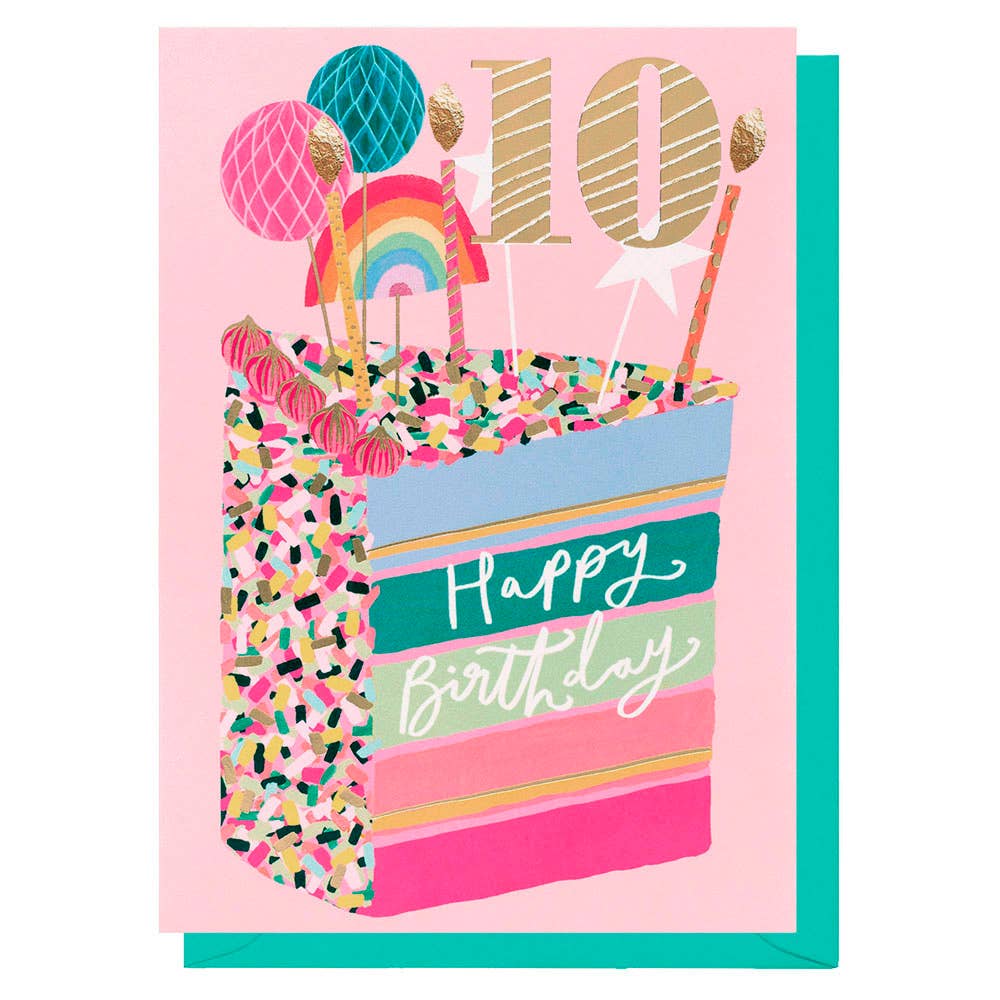 Louise Tiler - Age 10 Pink Cake Slice Card