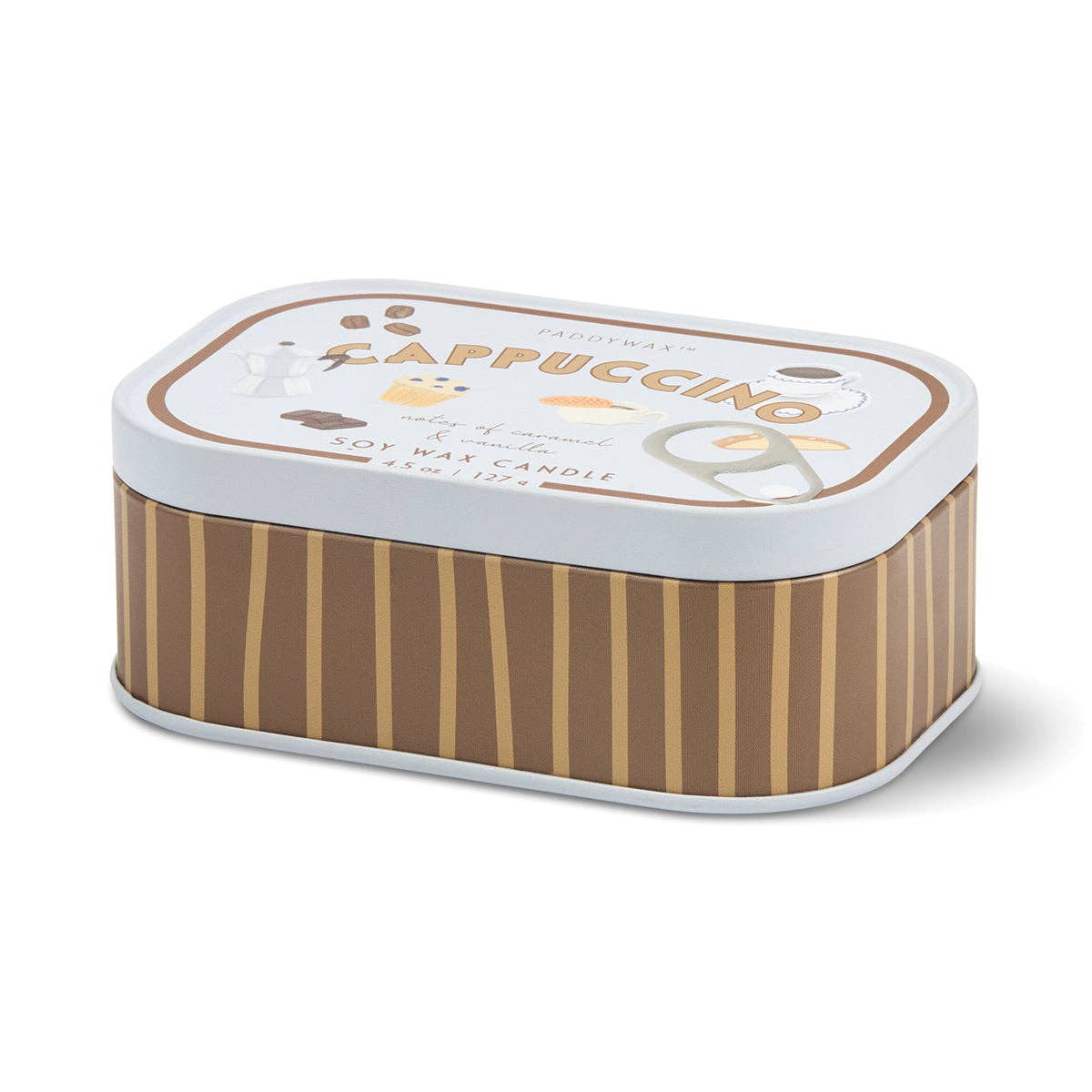 Paddywax Bistro Printed Tin Candle - Cappuccino