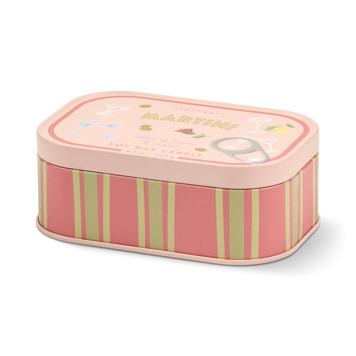 Paddywax Bistro  Printed Tin Candle - Martini