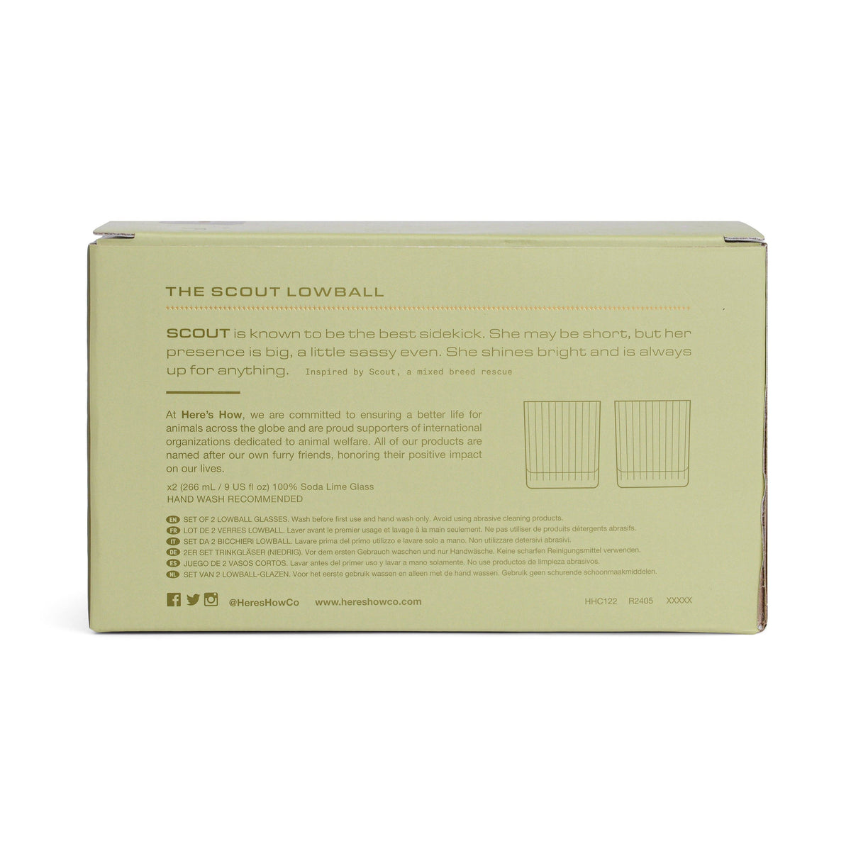 Designworks Collective - The Scout Lowball Glass - Set of 2 - Olive