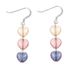 Carrie Elspeth Pink/Purple Lustre Hearts Earrings