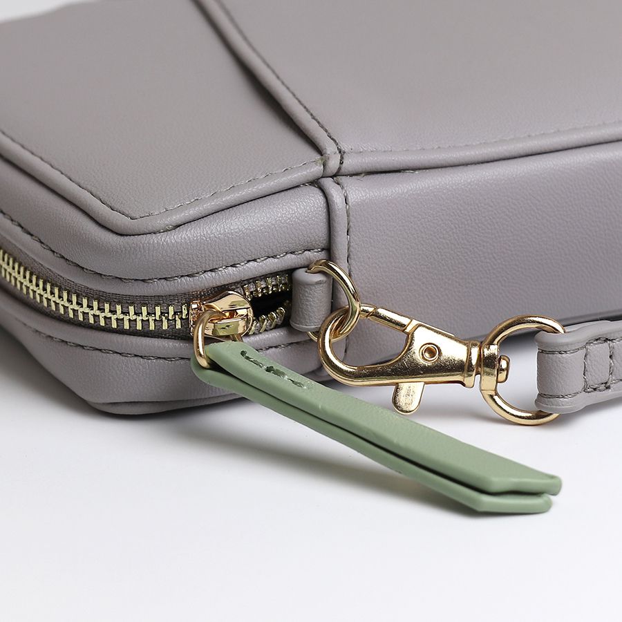 POM Dove Grey Vegan Leather Phone Bag