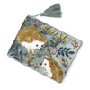 Hedgehog Velvet Zip Purse – Blue-Grey