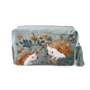 Hedgehog Velvet Wash Bag – Blue-Grey