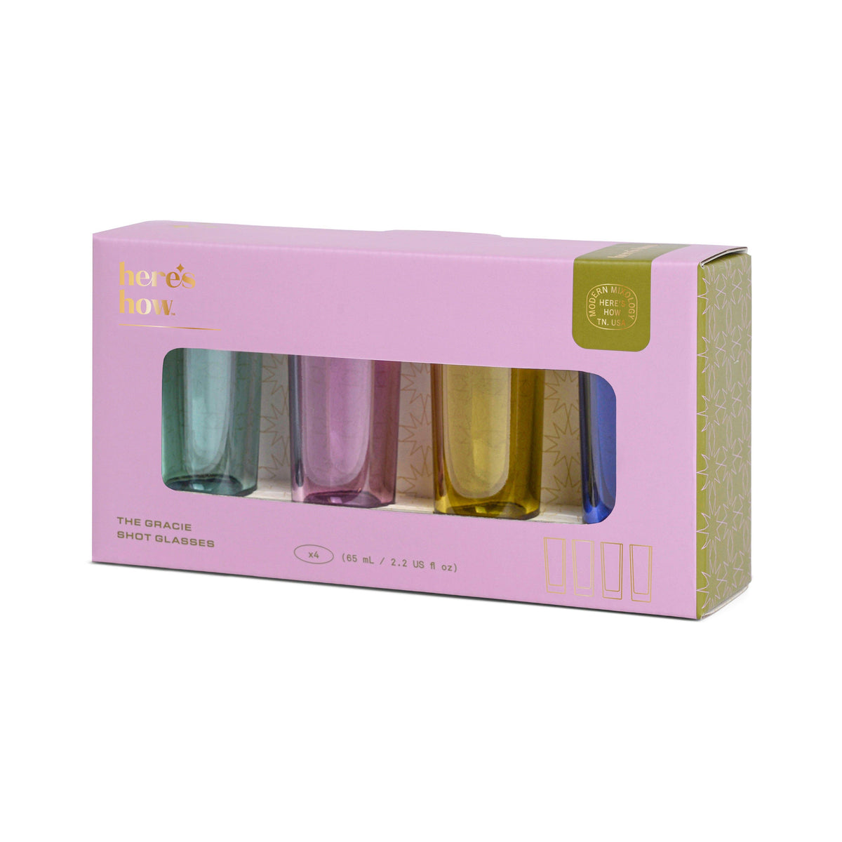 Designworks Collective - The Gracie Set of 4 Shot Glasses - Assorted Colours