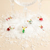 Set of 6 Beaded Christmas Wine Glass Charms