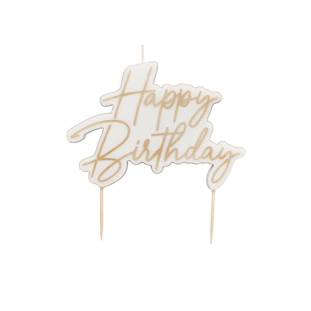 Hootyballoo by Club Green - Gold Happy Birthday Wax Candle - More Than Just a Gift | Narborough Hall