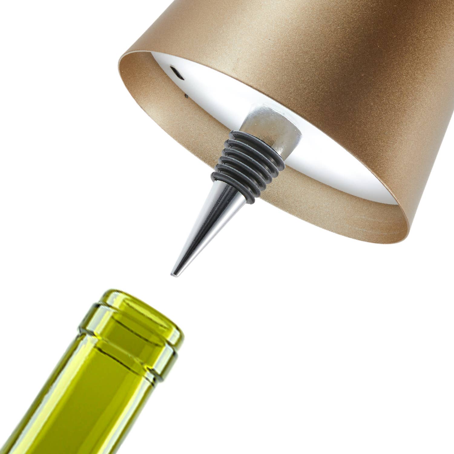 Cordless LED Table Lamp with Bottle Stopper: Cream