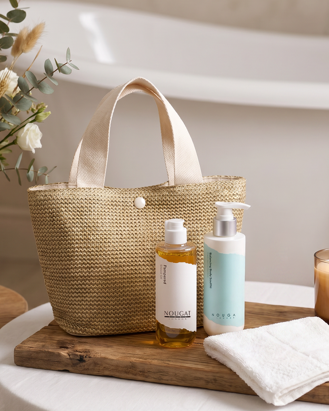 Nougat London - Shower Indulgence Ritual & Handbag Set (Shower Oil & Lotion)