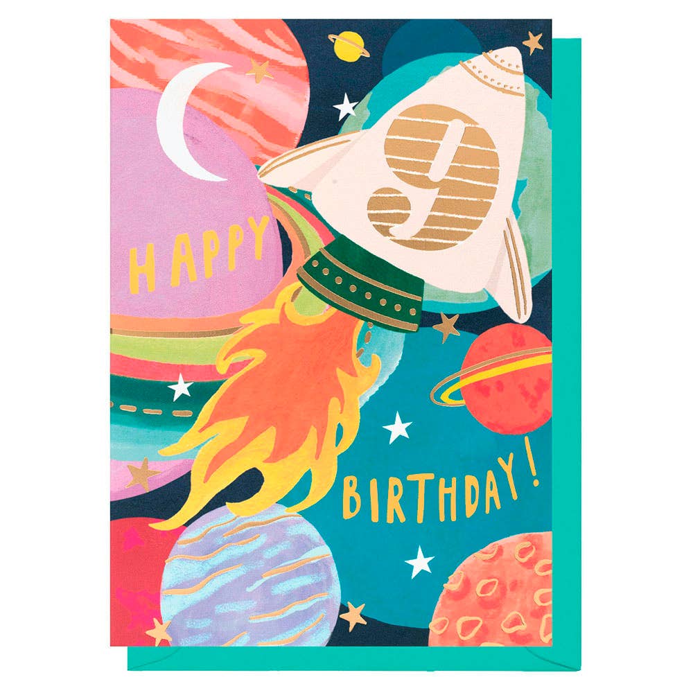 Louise Tiler - Age 9 Rocket & Planets Card