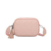 Elodie Quilted Heart Cross Body Bag - Pink