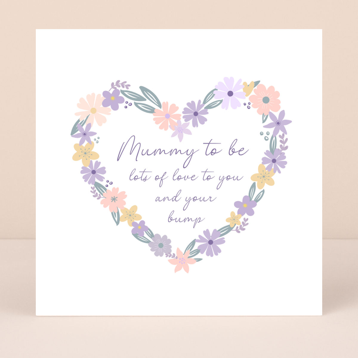 Petimo - Lavender Haze Mummy To Be Floral Wreath Card