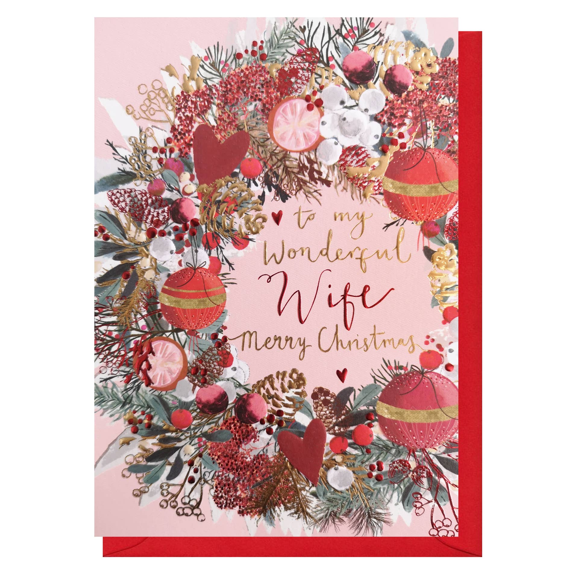 Louise Tiler - Wife Christmas Wreath Card