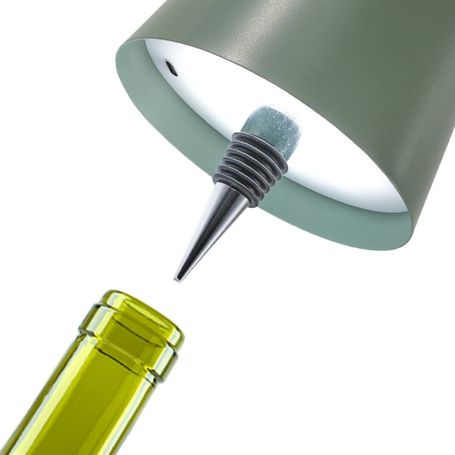 Cordless LED Table Lamp with Bottle Stopper: Cream