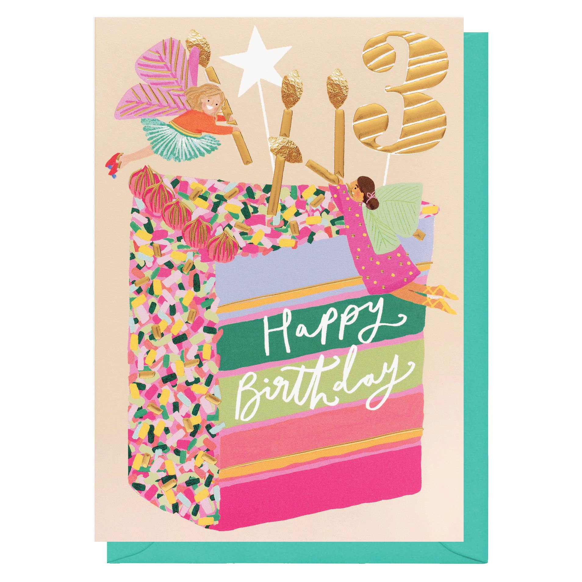 Louise Tiler - Age 3 Fairy Sprinkle Birthday Card