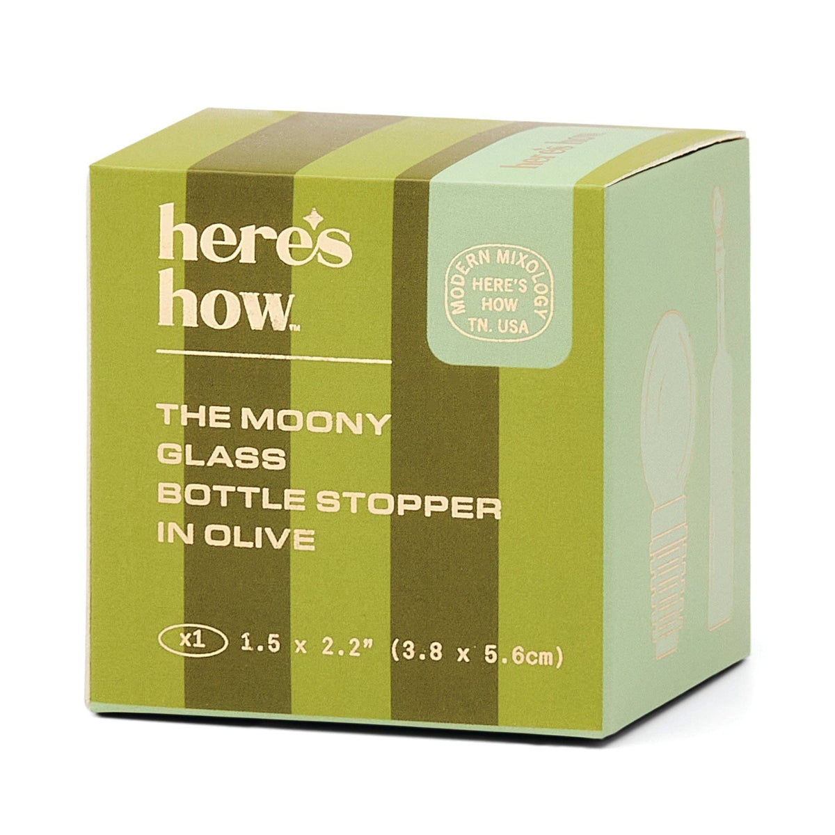 Designworks Collective - The Moony Glass Bottle Stopper - Olive