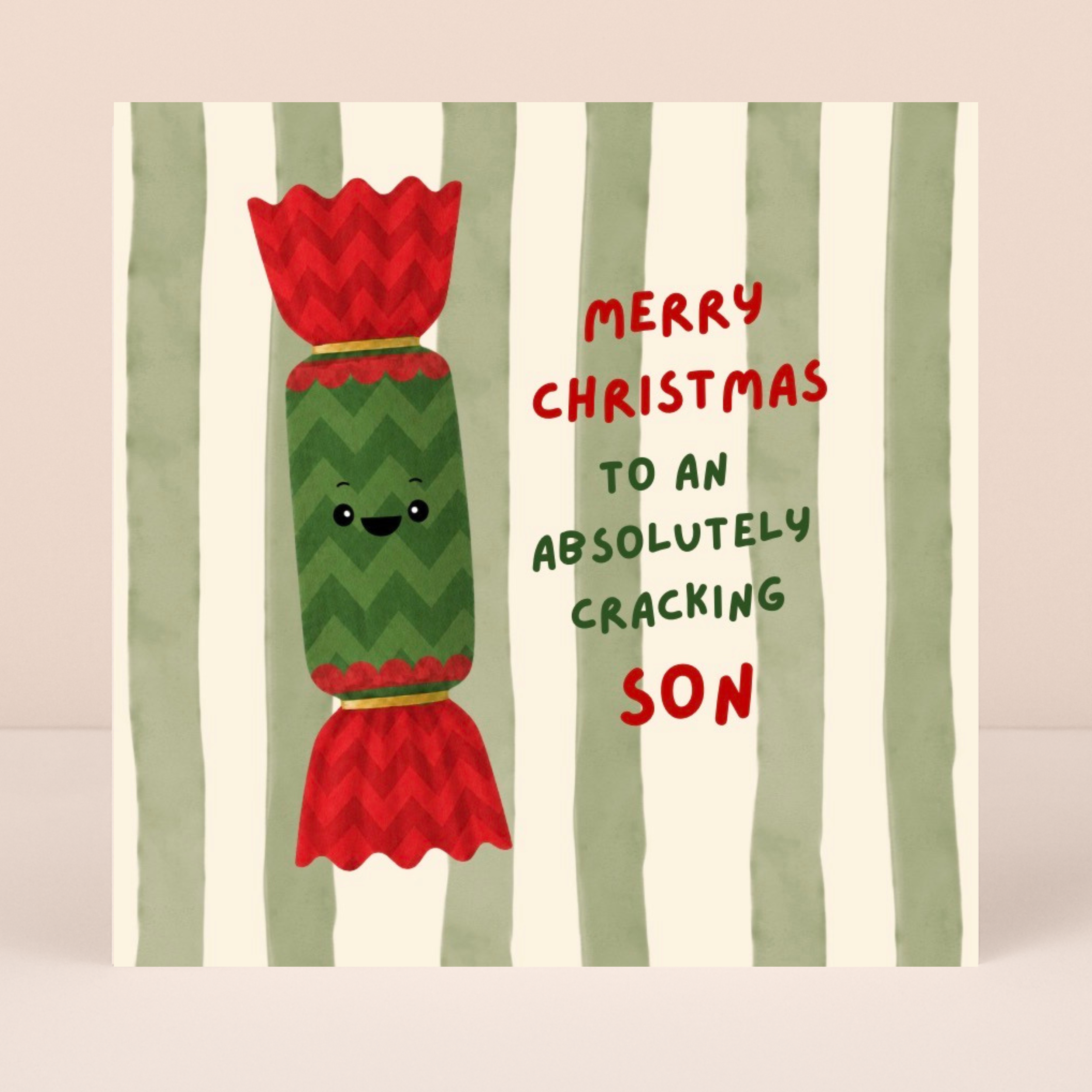 Petimo - Son Cracking Christmas Striped Fun Card