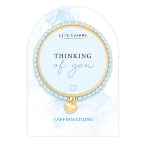 Life Charms Blue and Gold Thinking of You Affirmations Bracelet - More Than Just a Gift | Narborough Hall