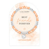 Life Charms Peach and Silver Best Friends Forever Affirmations Bracelet - More Than Just a Gift | Narborough Hall