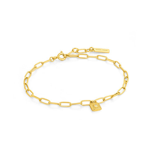Ania Haie Gold Chunky Chain Padlock Bracelet