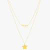 Mira Mira Double Layer Star Gold Plated Stainless Steel Necklace