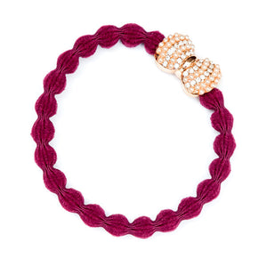 Burgundy Red Bling Bow Bangle Band