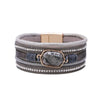 Multilayer Rhinestone Crystal Leather Bracelet